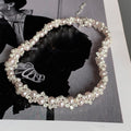 Court Style Faux Pearl Zircon Rose Beaded Flower Choker Necklace for Women view 2