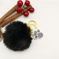Metal Paw Print Pom Pom Keychain Bag Charm Gift view 7