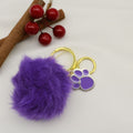 Metal Paw Print Pom Pom Keychain Bag Charm Gift view 6