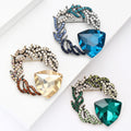 Alloy Glass Circle Brooch Pin For Women Clothing Decoration view 3