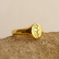 European Korean Vintage Rose Ring For Women, Elegant Oval Carved Flower Fashion Finger Ring view 2