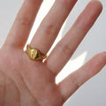 European Korean Vintage Rose Ring For Women, Elegant Oval Carved Flower Fashion Finger Ring view 3