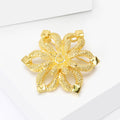 Alloy Hollow Double Layer Flower Brooch Pin For Women Apparel view 4