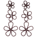 Copper Rhinestone Flower Hollow Tassel Drop Earrings For Women, Light Luxury European Style view 5
