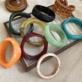 Vintage Ethnic Handmade Woven Rattan Acrylic Round Bangle For Women view 3