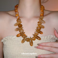 Acrylic Round Geometric Necklace, Bohemian Ethnic Summer Vacation Collarbone Chain view 3