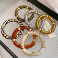 Iridescent Acrylic Geometric Round Bangle, European American Fashion Statement Bracelet view 1