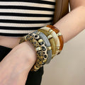 Iridescent Acrylic Geometric Round Bangle, European American Fashion Statement Bracelet view 4