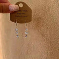 Light Luxury Copper Zircon Geometric Round Tassel Drop Earrings For Women view 2