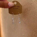 Light Luxury Copper Zircon Geometric Round Tassel Drop Earrings For Women view 4