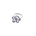 Alloy Rhinestone Enamel Hollow Flower Open Ring For Women Sweet Elegant Light Luxury Jewelry view 5