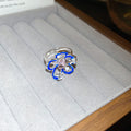 Alloy Rhinestone Enamel Hollow Flower Open Ring For Women Sweet Elegant Light Luxury Jewelry view 4