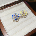 Alloy Rhinestone Enamel Hollow Flower Open Ring For Women Sweet Elegant Light Luxury Jewelry view 2