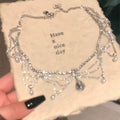 Light Luxury Faux Pearl Rhinestone Lace Tassel Teardrop Pendant Collarbone Necklace view 2
