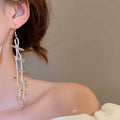 Shell Beaded Geometric Round Tassel Hook Drop Earrings For Beach Vacation Style view 3