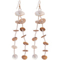 Shell Beaded Geometric Round Tassel Hook Drop Earrings For Beach Vacation Style view 5