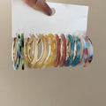 European Style Metal Silver Needle Leopard Print Acetate C Shape Hoop Earrings For Women view 4