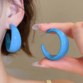 Acrylic Round C Shape Hoop Earrings Minimalist Geometric Dopamine Fresh Everyday Ear Jewelry view 1