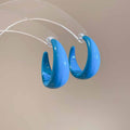 Acrylic Round C Shape Hoop Earrings Minimalist Geometric Dopamine Fresh Everyday Ear Jewelry view 2