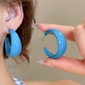 Acrylic Round C Shape Hoop Earrings Minimalist Geometric Dopamine Fresh Everyday Ear Jewelry view 3