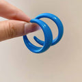 Acrylic Round C Shape Hoop Earrings Minimalist Geometric Dopamine Fresh Everyday Ear Jewelry view 4