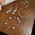 Manta Rose Irregular Faux Pearl Beaded Bracelet Earring Jewelry Set Light Luxury Style view 3
