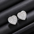 Heart Shape Zircon Micro Pave Stud Earrings For Women Delicate Lady Fashion Jewelry view 2