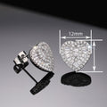 Heart Shape Zircon Micro Pave Stud Earrings For Women Delicate Lady Fashion Jewelry view 4