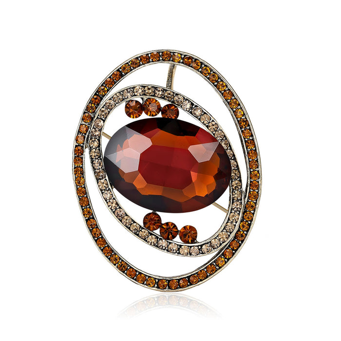 Alloy Glass Rhinestone Planet Brooch For Women Apparel Decoration