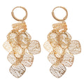 Copper Diamond Hollow Geometric Tassel Drop Earrings With Round Metallic Light Luxury Style view 5