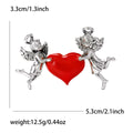 Enamel Alloy Angel Heart Brooch Pin For Valentine Apparel Accessories view 6