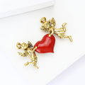 Enamel Alloy Angel Heart Brooch Pin For Valentine Apparel Accessories view 4