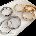 European American Glossy Metal Round Bracelet Jewelry Set For Women Minimalist Fashion Bangle view 4
