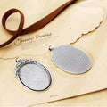 Ornate Oval Cabochon Bezel Pendants in Three Finishes view 4
