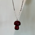 Vintage Ethnic Faux Pearl Crystal Wood Beaded Mushroom Pendant Necklace For Women view 2