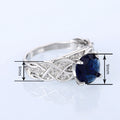 European Designer Blue Sapphire Ring For Women, Wrapped Line French Style Fashion Jewelry view 4