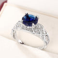 European Designer Blue Sapphire Ring For Women, Wrapped Line French Style Fashion Jewelry view 2