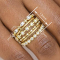 French Style Women's Stackable Geometric Ring Set 6 Piece Chic Combination Finger Jewelry view 4