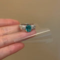 Sparkling Zircon Oval Open Copper Ring Minimalist Light Luxury Geometric Finger Jewelry view 4