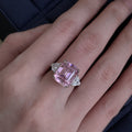 Sparkling Zircon Rectangle Open Copper Ring For Women Light Luxury Geometric Statement Jewelry view 2