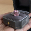 Sparkling Zircon Rectangle Open Copper Ring For Women Light Luxury Geometric Statement Jewelry view 3