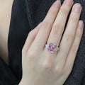 Sparkling Zircon Rectangle Open Copper Ring For Women Light Luxury Geometric Statement Jewelry view 4