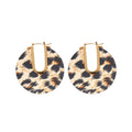 18K Gold Plated Copper U Shape Round Acetate Geometric Vintage Style Earrings view 5