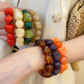 Acrylic Irregular Square And Round Beaded Bangle For Women Minimalist Geometric Fashion Jewelry view 4