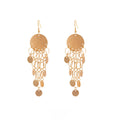Elegant Light Luxury Alloy Matte Sequin Round Hollow Chain Tassel Long Dangle Statement Earrings view 5