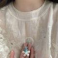 Light Luxury Alloy Crystal Cat Eye Stone Waterdrop Flower Pendant Necklace For Women view 2