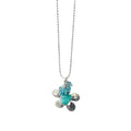 Light Luxury Alloy Crystal Cat Eye Stone Waterdrop Flower Pendant Necklace For Women view 5