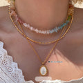 Light Luxury Colorful Irregular Natural Stone Beaded Necklace With Geometric Designer Style view 2