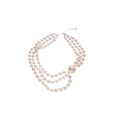 Elegant Faux Pearl Beaded Geometric Round Bracelet Ear Hook Necklace Jewelry Set view 5