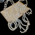 Elegant Faux Pearl Beaded Geometric Round Bracelet Ear Hook Necklace Jewelry Set view 3